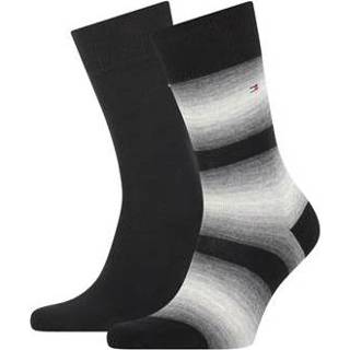 👉 Sokken zwart mannen marine Tommy Hilfiger Seasonal Baja Stripe Black 2-Pack-39/42 8720245192071