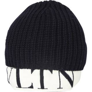 👉 Beanie onesize male zwart Ribbed Knit Logo-Hem 1633625020994