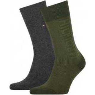 👉 Sokken mannen Olive Green Tommy Hilfiger Seasonal Rib Logo 2-Pack-39/42 8720245191890 8720245191906