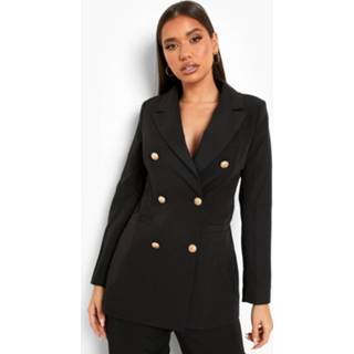 👉 Getailleerde Blazer Met Dubbele Gouden Knopen, Black