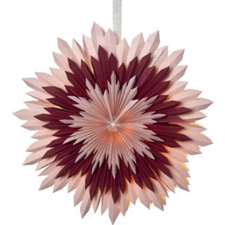 👉 Roze rood papier Decoratie ster Ice, z. fitting roze-rood