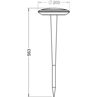 👉 Bermuda zwartgrijs drukgegoten aluminium warmwit grijs LED sokkellamp met aardspies