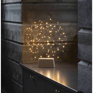 👉 Zwart houten staal warm wit licht hout LED silhouet kleine ring met voet