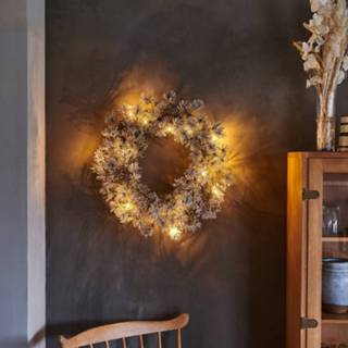 👉 Groen wit LED krans Alfi, groen/besneeuwd, Ø 45 cm