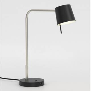👉 Tafellamp zwart mat nikkel roestvrij staal warm-wit a++ Astro Miura Desk USB LED nikkel/zwart