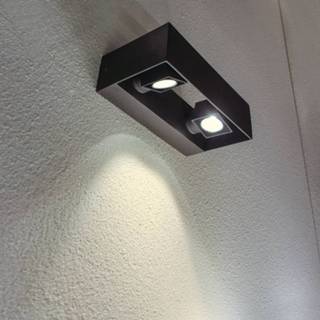 👉 Buiten wandlamp aluminium antraciet warmwit a+ LED Vigo, 2-lamps