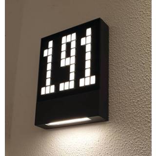 👉 Huis nummer aluminium a+ warmwit antraciet LED huisnummer lamp Pavia met insteeksysteem