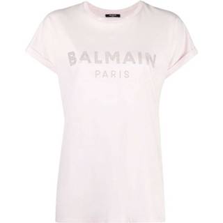 👉 Shirt l vrouwen roze Embellished Logo T-Shirt