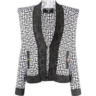 👉 Blazer vrouwen zwart Jacquard Logo