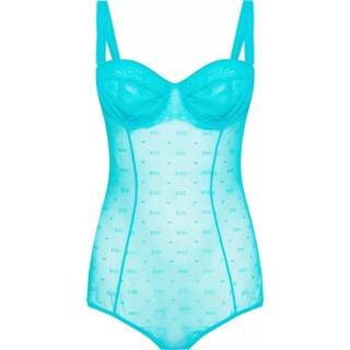 👉 Sleeveless transparent XL vrouwen blauw body