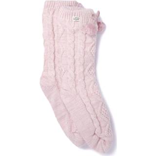 👉 Sokken vrouwen licht roze UGG Pom Fleece Lined Crew Dames