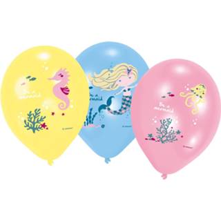 👉 Ballon geel meisjes Amscan Ballonnen Zeemeermin 28 Cm Latex 6 Stuks 13051805333