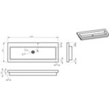 👉 Wiesbaden wastafel enkel zonder kraangaten 120x46x5 cm hardsteen