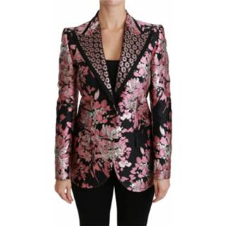 👉 Blazer vrouwen zwart Bloemen Brocade Jacket