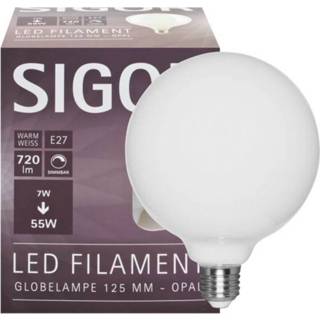 👉 Globe lamp senioren LED 720 lumen 125mm filament opal E27 2700K dimbaar 7W Sigor 4028085611597