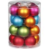 👉 Kerstbal multi glans glas active 20x stuks glazen kerstballen gekleurd mix 6 cm en mat