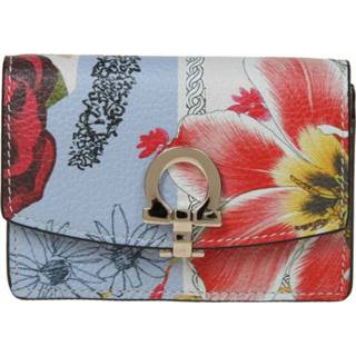 👉 Leather onesize vrouwen wit card holder with floral print