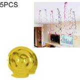👉 Ornament PVC goud active peuters 5 STKS 70 cm Spiraal Ornamenten Kerst Kleuterklas Verjaardagsfeestje Scene Layout Opknoping Pailletten (Goud)