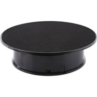👉 Batterij zwart active 20 cm 360 graden elektrische roterende draaitafel Displaystandaard Fotografie Video-opnamen Rekwisieten Draaitafel, maximale belasting 1,5 kg, aangedreven door (zwart)