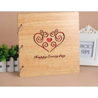 👉 Fotoalbum active 2 STUKS 16 Inch Mahonie DIY Herdenkings Losbladig Creatieve Gift (Gelukkig Elke Dag)