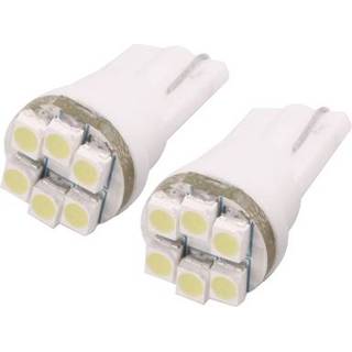 Gloeilamp wit active T10 6 LED Super White voertuig auto signaal (paar) (wit)