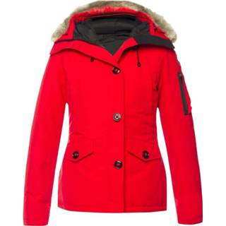 👉 L vrouwen rood Coyote fur jacket