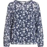 Vrouwen blauw Top met lange mouwen bloemenprint 5713784601763 1633278700120