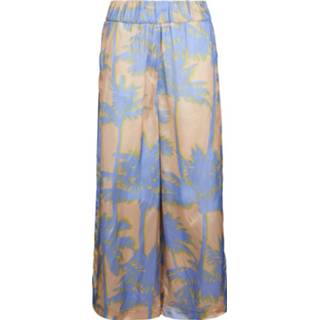 👉 Vrouwen blauw Hose mit floralem