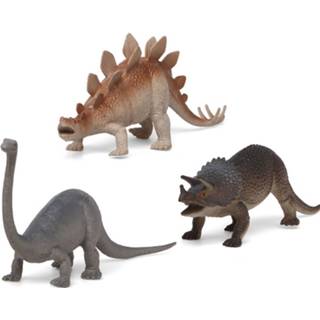 👉 Dinosaurus multi plastic kunststof kinderen active 3x dinosaurussen speelgoed figuren 25 cm voor