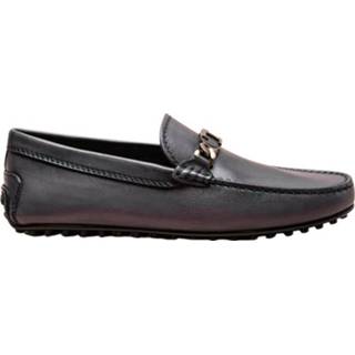 👉 Moccasins male grijs Nuovo City Gommino Mocassins en cuir patiné avec mors