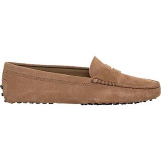 👉 Moccasins vrouwen bruin Mocassins en croûte avec patte décorative