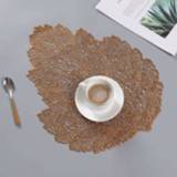 👉 Placemat PVC active 2 STUKS Leaf Hittebestendige Drinkglas Onderzetter, Afmeting: 37x47cm (Brons)