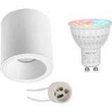 👉 Opbouwspot aluminium wit Mi-light - Set Gu10 Smart Led Wifi Slimme 4w Rgb+cct Aanpasbare Kleur Dimbaar Pragmi 7434211773713