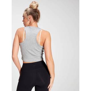 MP Women's Essential Cropped Rib Vest - Grey Marl - L