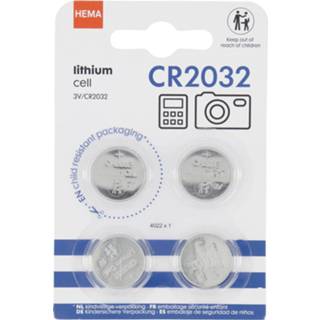 👉 Lithium batterij HEMA CR 2032 Batterijen - 4 Stuks 8720354055458