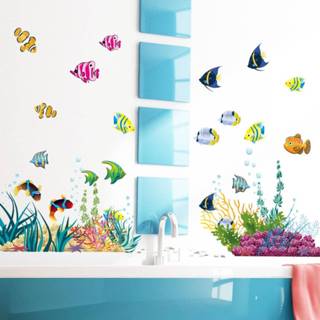 👉 Muursticker PVC One-Size veel kleurig 1 set onderwaterwereld patroon