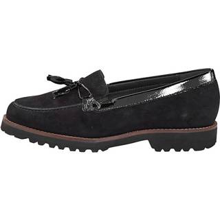 👉 Zwart patchwork vrouwen gepolsterde binnenzool Mocassin Sioux 4054765820973