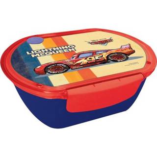 👉 Brood trommel kunststof donkerblauw junior kinderen cars rood blauw Disney broodtrommel 680 ml donkerblauw/rood 5204549138544