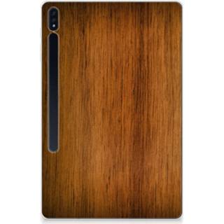 👉 Tablethoes silicone hout Samsung Galaxy Tab S7 Plus Tablet Hoes Donker 8720632006752