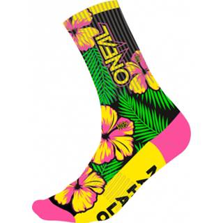 👉 Sock uniseks geel roze O'Neal - MTB Performance Island V.22 Fietssokken maat 43-46, geel/roze 4046068596433