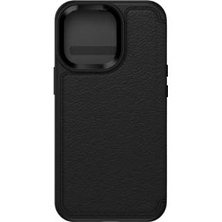 Unisex zwart echt leder OtterBox Strada Booktype voor de iPhone 13 Pro - 840104289549