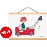 👉 Poster wit papier kinderen rechthoek hangend Fiep Westendorp A3 Pluk in kraanwagen inclusief posterhanger 8717259121388
