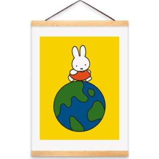 👉 Poster geel papier kinderen rechthoek hangend A3 nijntje around the world inclusief posterhanger 8717259100338
