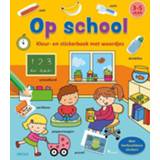 👉 Stickerboek Kleur-en met woordjes - Op school (3-5 j.) 9789044761665