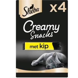 👉 Katten snack Sheba Creamy Snacks 4x12 g - Kattensnack Kip 4008429140693