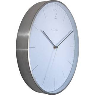 👉 Wandklok aluminium zilver antraciet NeXtime Essential Silver 34 cm 8717713026372