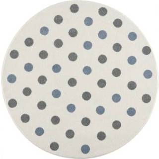 👉 Dag crème blauw polyester meisjes kinderen LIVONE Happy Rugs Kinderdeken Confetti Rond 160 cm 711906068130