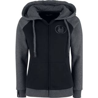 👉 Vest zwart grijs vrouwen m EMP Premium Collection - Schwarz/graue Kapuzenjacke mit Raglanärmeln met capuchon 4064854246393