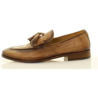 👉 Instappers suede leder herenschoenen male mannen men cognac Giorgio 32610 kleurige instapper met flosjes (42 Sahara)