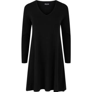 👉 Gebreide jurk lenzing™ ecovero™ XS vrouwen zwart 'Cenia' 5715111321092